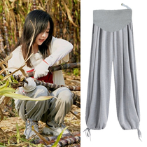 Tan Song Rhyme Same pregnant woman pants Li tip of the same spring and autumn season outside wearing a drawing rope autumn and winter 90% casual light cage pants