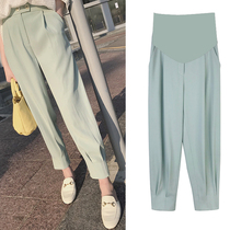 2021 new Summer pregnant women Radish Western Clothing Pants 100 Hitchhiking Lean Casual 90% Little footed Belly Pants Spring Autumn