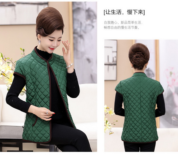 Áo vest nữ trung và già mùa thu và mùa đông tải mẹ tải mùa xuân và mùa thu vest bà già áo vest bà bà vest - Áo vest áo vest nữ hàn quốc