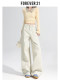 Forever 21超火杏色高腰阔腿牛仔裤女2026今年流行宽松直筒拖地裤