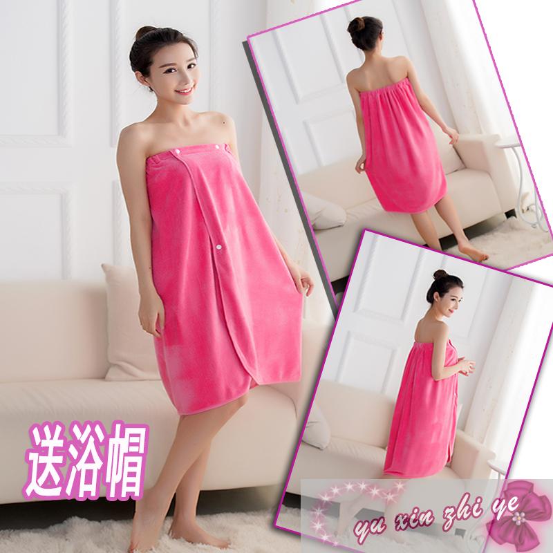 Can wear bath towels Bath Skirt Dry Hair Hat Suit Sexy Adults Water Absorbent Wrap Breast beauty salon Sweat Steam women Summer