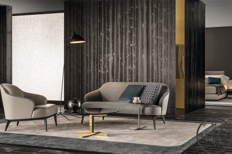 LESLIE Sillón tapizado thiết kế sofa hình sáng tạo sofa nội thất nghệ thuật Bắc Âu salon gỗ