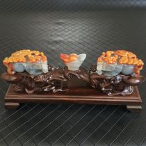 Huanglong jade Pixiu ornaments Yunnan Longling Huanglong Jade eggplant Mountain Black Sands overlord Pixiu ornaments