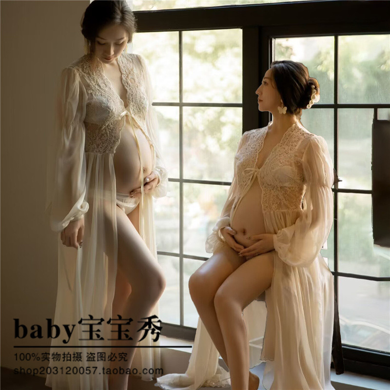 Photo Studio Maternity Photography Clothing New Style Pregnant Mother Beautiful and Sexy Lace Gauze Skirt Maternity Photography Clothing