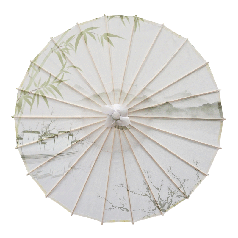 Antique Oil Paper Umbrella Elegant Ink Chinese Style Performance Retro Ceiling Decoration Photography Flat Head Craft Umbrella Classical