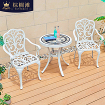 Mini balcony small table and chairs Three sets balcony Leisure mesh Red and chairs Combined outdoor terrace Garden Cast aluminium table and chairs