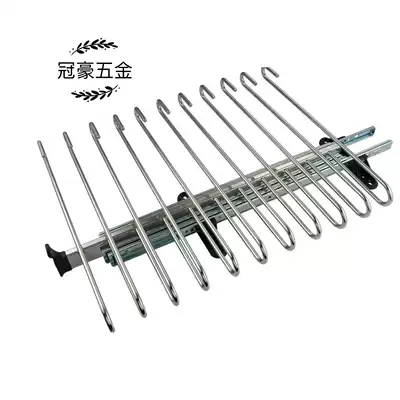 Top-mounted pants rack Pull-out push-pull pants rack Telescopic movable pants rack Wardrobe cloakroom pants rack 11 poles