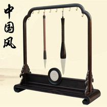 Mahogany brush holder pen hanging purple light sandalwood style large pen holder pen solid wood creative new Chinese Pen Holder