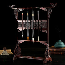 Mahogany brush holder pen hanging solid wood large faucet brush holder red sour branch brush hanger pen calligraphy supplies