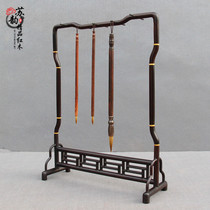 Red sandalwood brush holder pen hanging solid wood Mahogany brush holder Pen holder Wenfang Sibao red acid branch creative brush hanging