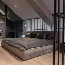 Technology cloth bed simple modern Nordic removable and washable double bed master bedroom real leather bed gray collapsed rice cloth bed