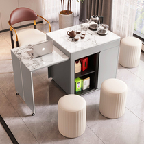 Mobile tea table light luxury tea making tea set modern tea table set one home simple retractable balcony small tea cart