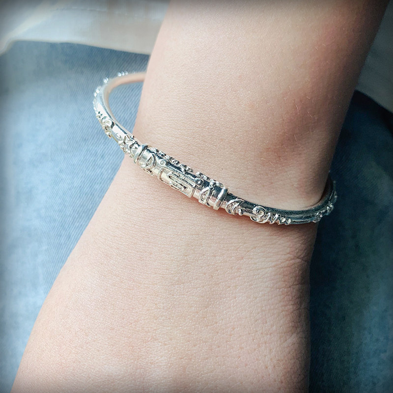 Lena Thai Buddha medallion silver bracelet