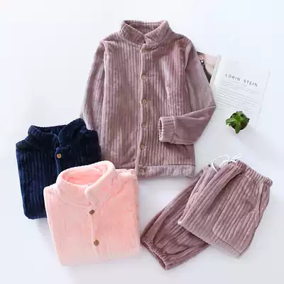 Couple pajamas men and women autumn and winter coral velvet thickened winter warm flannel home clothing winter suit