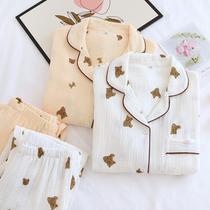 Sleepwear Lady Spring Autumn Season Pure Cotton Cloth Long Sleeves 2022 New Full Cotton Suit Korean Version Casual Outside Wearing Home Clothing