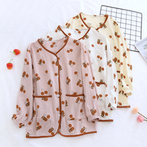 Single Piece Blouse Pyjamas Lady Spring And Autumn pure cotton cloth Long sleeves Summer New autumn and winter Home clothes Two pieces