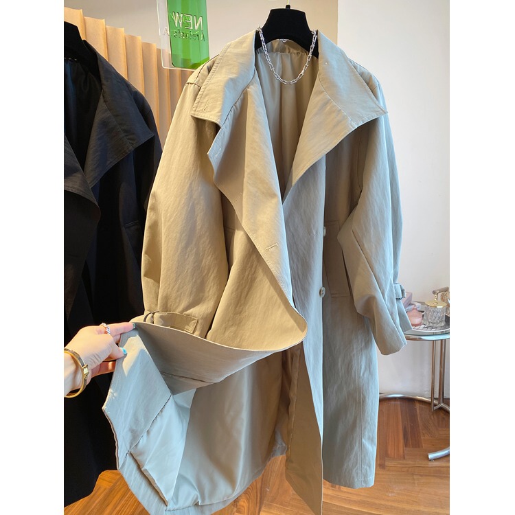 Fashionable Stand-Up Collar British Style Trench Coat for Women 2024 Autumn New Loose Casual Cardigan Mid-Length Coat Fashionable Stand-Up Collar British Style Trench Coat for Women 2024 Autumn New Loose Casual Cardigan Mid-Length Coat