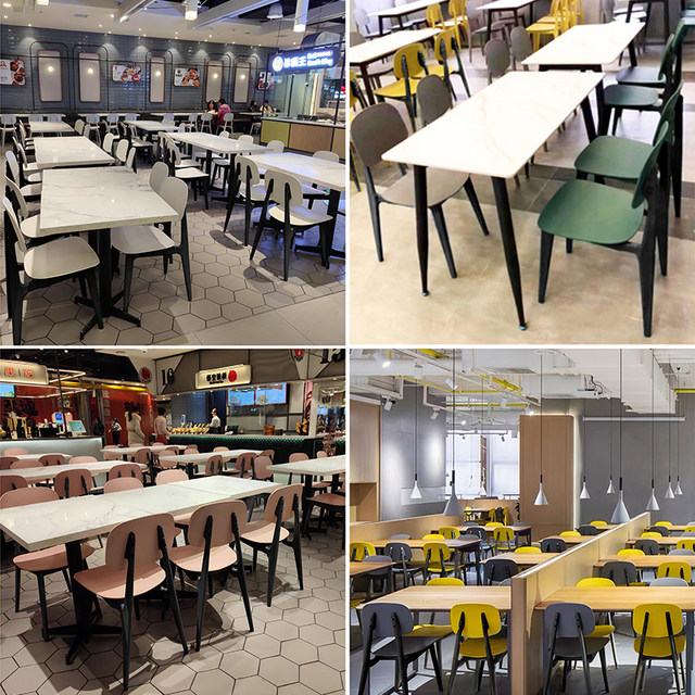 ພະນັກງານບໍລິສັດ canteen, canteen, snacks, fast food restaurant, slate dining table and chairs, ປະສົມປະສານການຄ້າສໍາລັບ 4 ຄົນ, ຮ້ານອາຫານໂຮງຮຽນພະນັກງານ