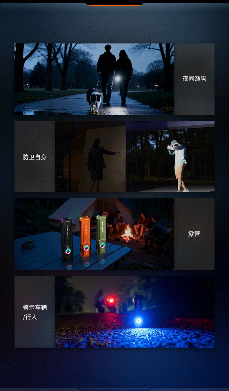 Fenix E06R Pro Flashlight Small Portable Strong Light Spotlight Rechargeable Ultraviolet Ambient Light