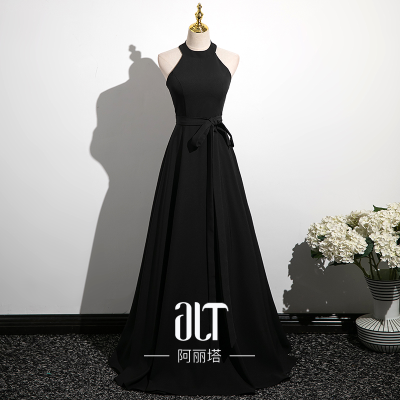 Black Evening Dress, Sexy, Slimming, Niche, High-End, Elegant, Socialite Dress, Annual Meeting Host Dress
