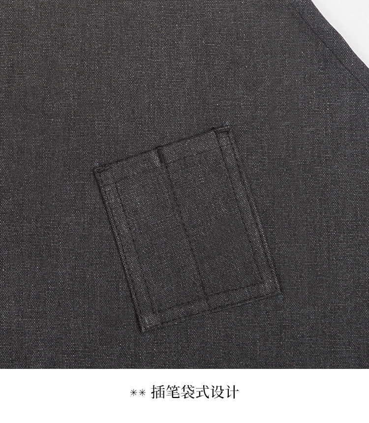 Towel hanging apron washed black professional work clothes - Aprons - Cotton & Hemp