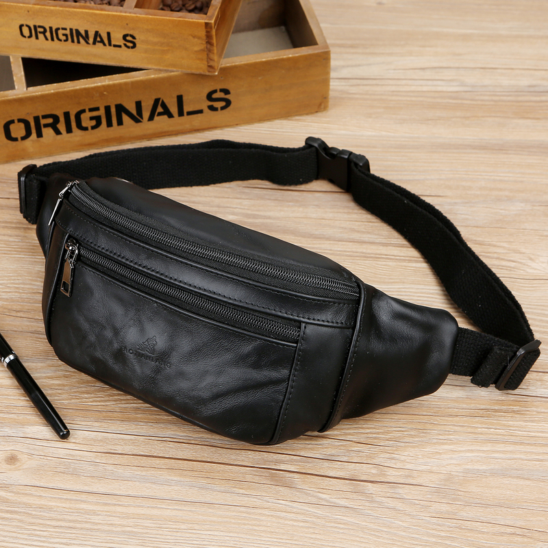 Multifunctional Waist Bag for Men, Leather Sports Running Bag, Belt Bag for Women, Waterproof and Wear-Resistant for Small Jobs and Construction Sites