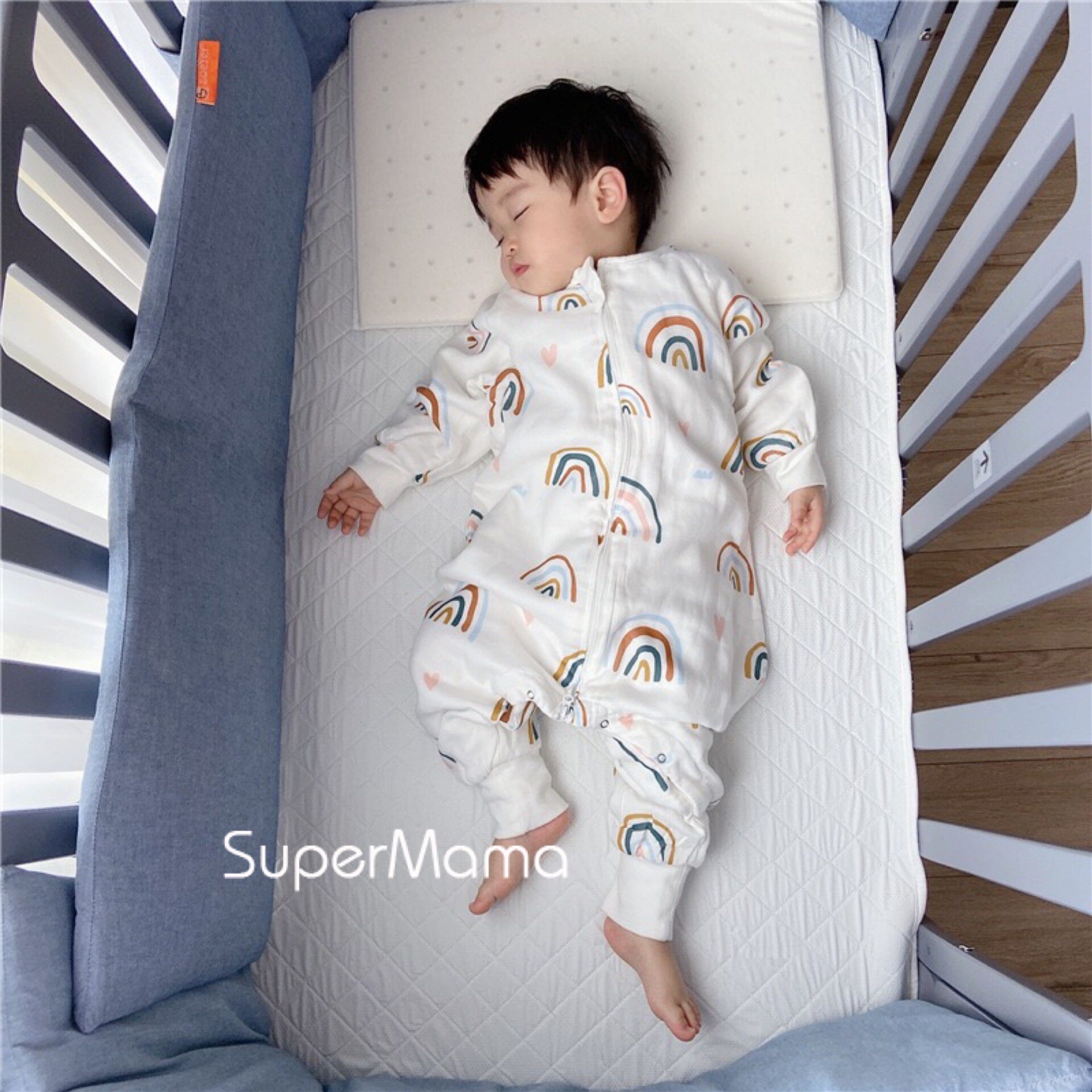 Children's sleeping bag gauze split legs autumn and winter newborn infants and young children anti-kick by the artifact four seasons bamboo cotton in the big children to prevent jumping