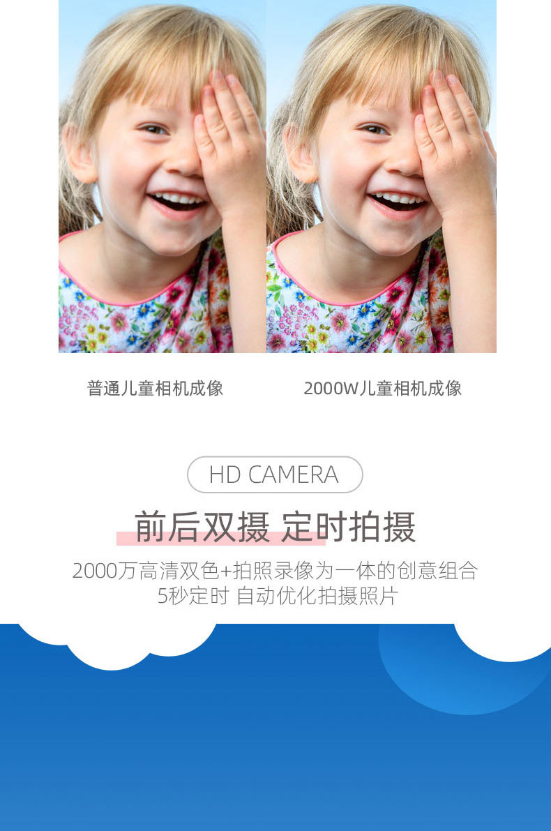 Детский фотоаппарат 儿童数码高清照相机宇航员可拍照双摄外出游玩多功能相机益智游戏 Other
