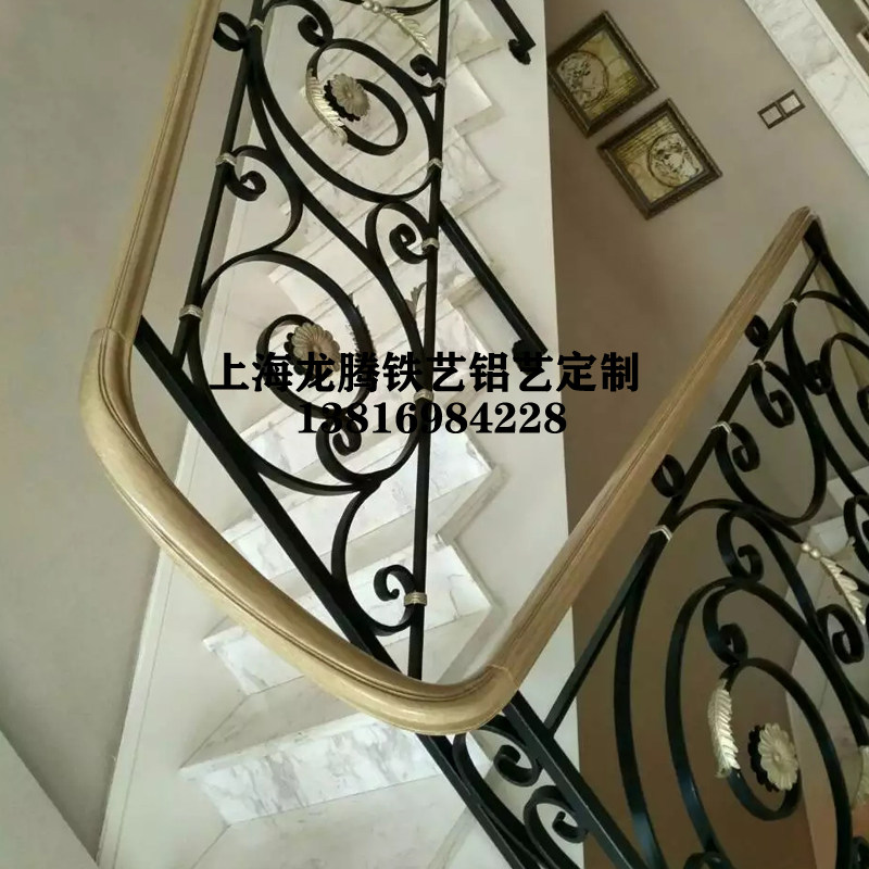 Shanghai Villa Stairway Iron Art Guardrails Iron Art Stairs Armrest Fencing Pudong Pine River Manufacturer Direct Sales Customizable