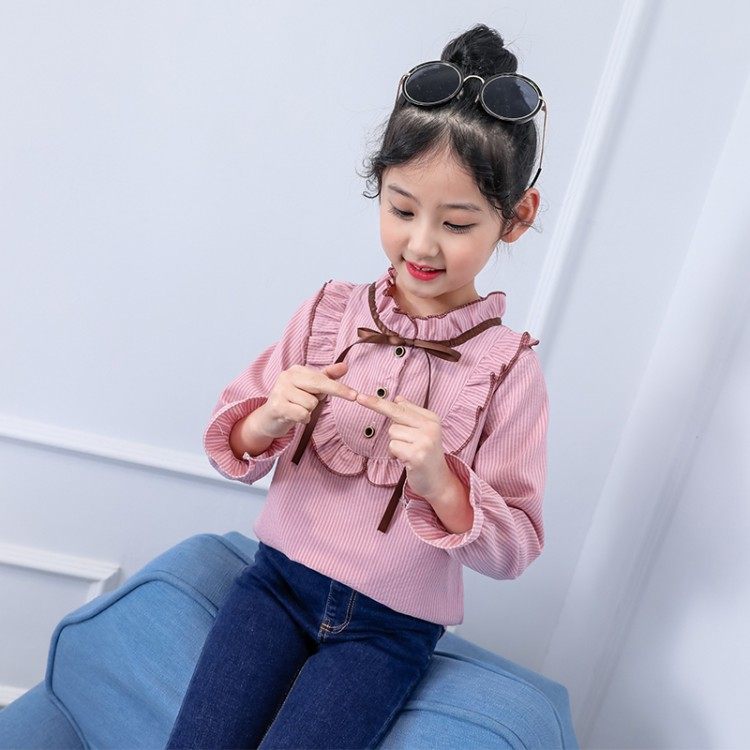 Children's clothing girls 'autumn shirts 2021 new girls' foreign style small shirts medium and large children's cotton tops children's shirts