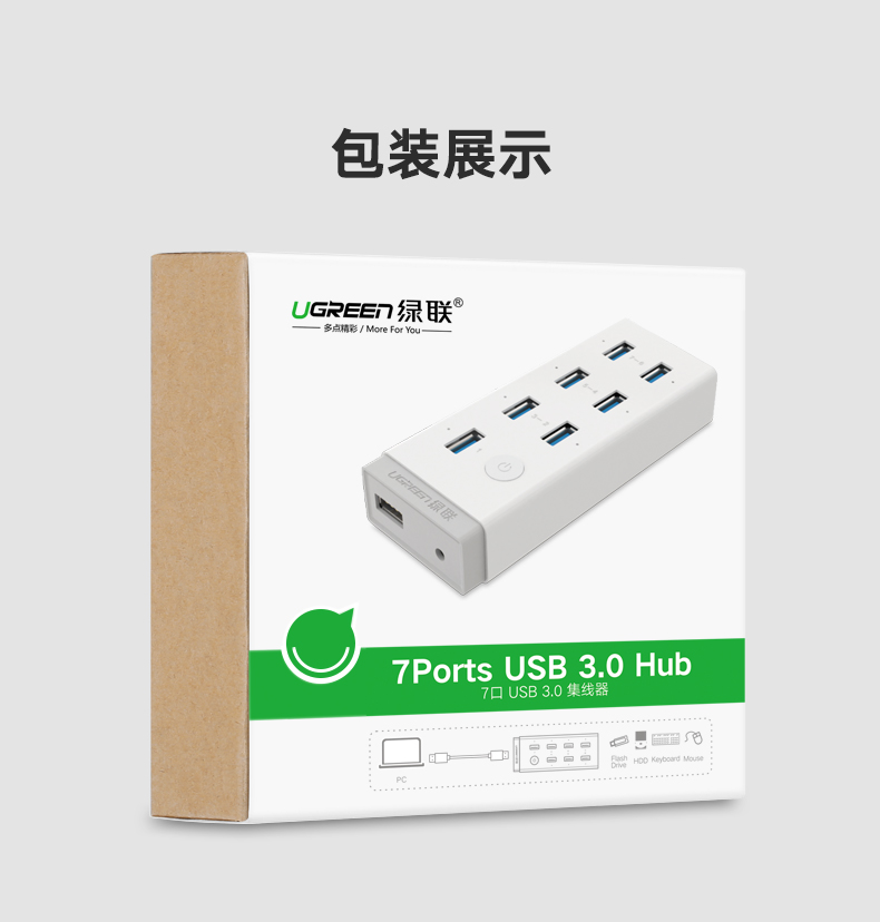 USB3.0 splitter xanh với một đa giao diện với sức mạnh kéo bảy tốc độ máy tính trung tâm mở rộng trung tâm 7 điện có thể sạc máy in nở đĩa cứng kết nối bộ chuyển đổi - USB Aaccessories đèn led usb siêu sáng