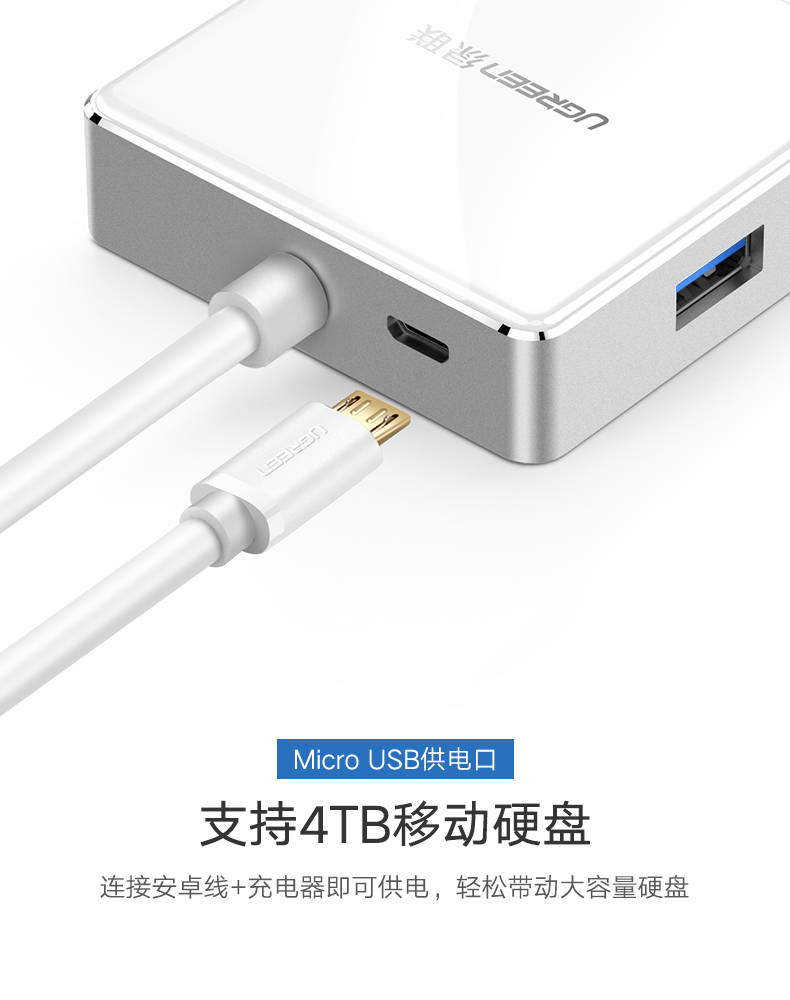 Màu xanh lá cây USB3.0 splitter trung tâm với một mở rộng tốc độ cao chậm Bốn máy tính xách tay bàn phím trung tâm đĩa u - USB Aaccessories đèn led usb