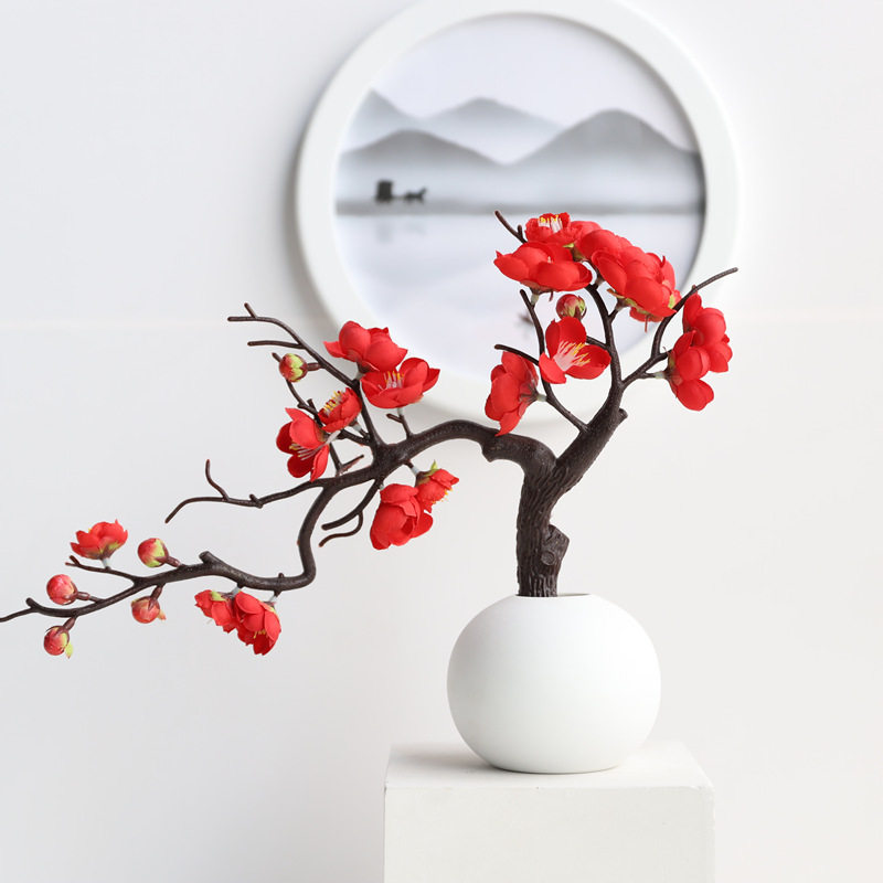 Simulation plum branch wintersweet dried flower fake flower ornaments home living room decoration flower table flower plastic flower silk flower potted plant