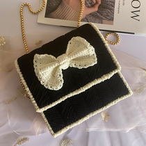 Butterfly Knot Mesh Small Square Bag Diagonal Satchel 100 Hitch Plush Cute Fashion Artisanal Boyfriend Bag Diy Woven Material Bag