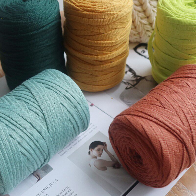 Flat line flat line flat yarn hand woven ball hollow rope hook knitting belt 250g 2 regiment