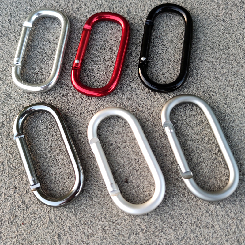 Runway Buckle No. 7 Aluminum Alloy Carabiner Bag Decoration Buckle Black Silver Mini Keychain Outdoor Spring Buckle