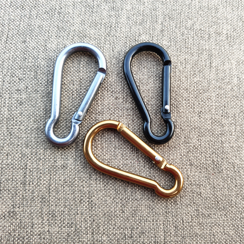 No 6 gourd carabiner Aluminum alloy hanging buckle Mini keychain Pure black open ring outdoor hanging buckle Bronze