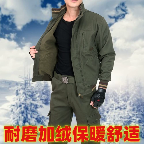 Хлопковый флисовый демисезонный утепленный камуфляжный износостойкий комбинезон, защита от ожогов