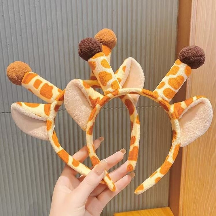 Deer Xuan's Same Style Giraffe Cute Headband Sika Deer Deer Headdress Face Wash Headband Adult Antlers Funny Hairpin