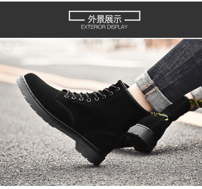 Martin khởi động của nam giới booties trong mùa hè giúp khởi động của nam giới cao giúp dụng cụ khởi động mùa thu Anh Martin giày nam màu đen