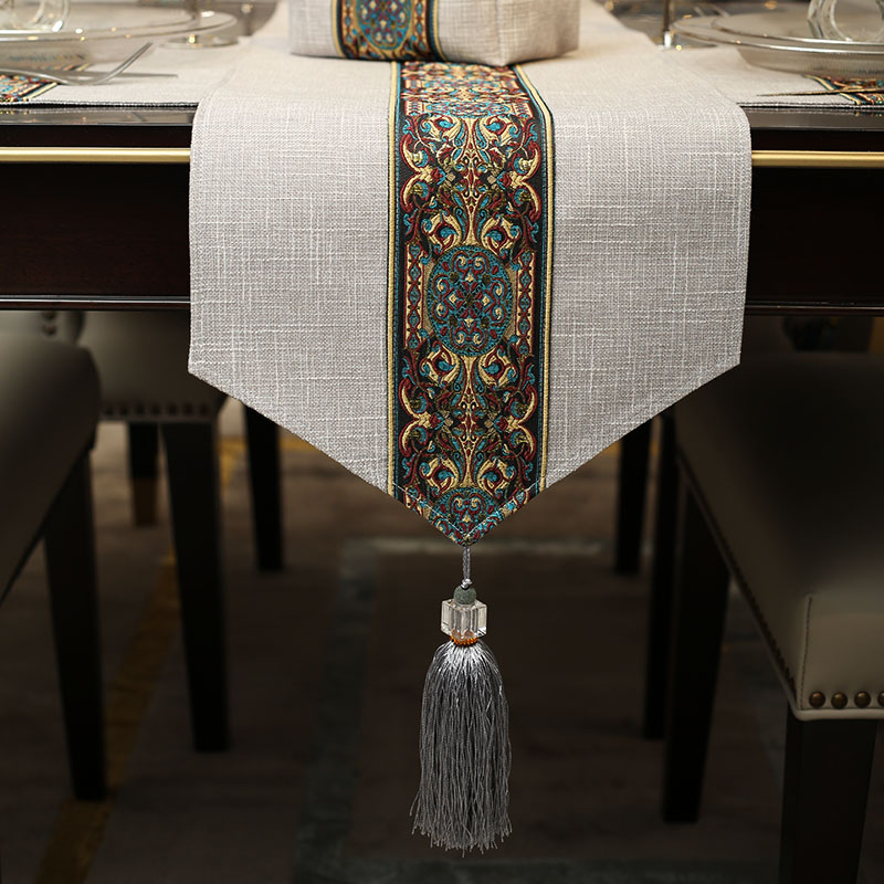 Table flag light extravagant high-end American meritocratic upscale lavish tea table decoration cloth strip table cloth TV cabinet Gaib