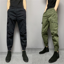 2021 new fall casual work pants Young men small footed microbounty multipocket bunches spirit little guys pants