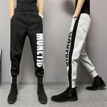 2021 Winter New Men Casual Wear Pants Plus Suede Thickened Printed Letter Teenagers Manic Bunches Sports Pants