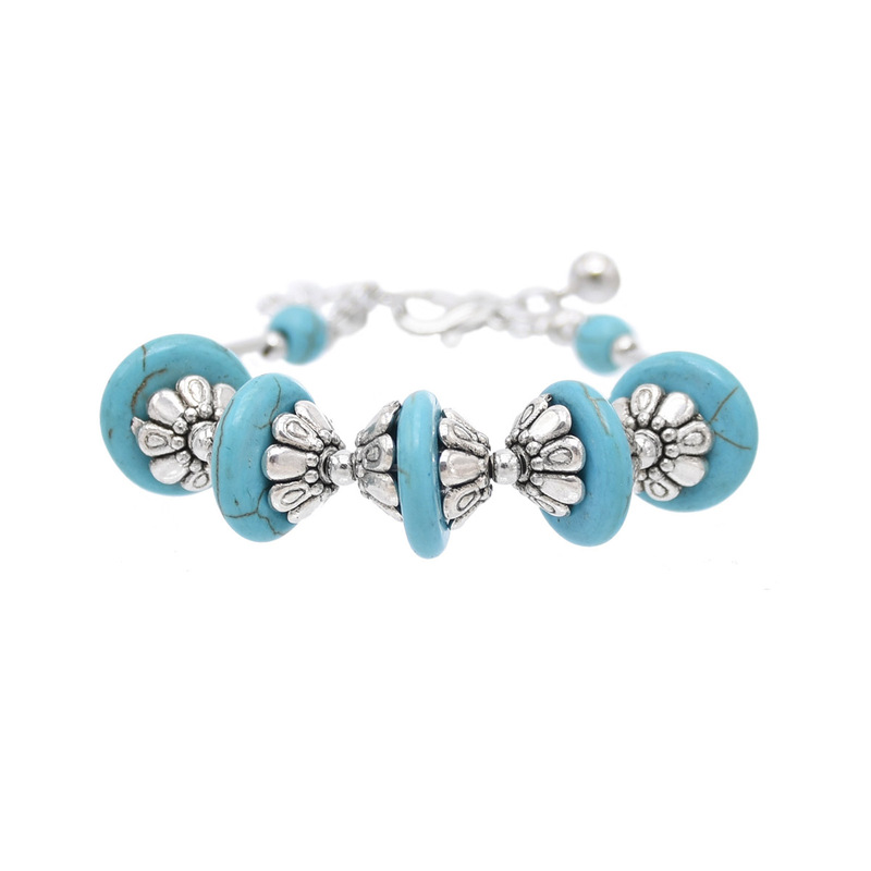 [Special Clearance] Vintage Ethnic Style Bracelet Nepalese Imitation Turquoise Indian Jewelry Bracelet Travel Accessories