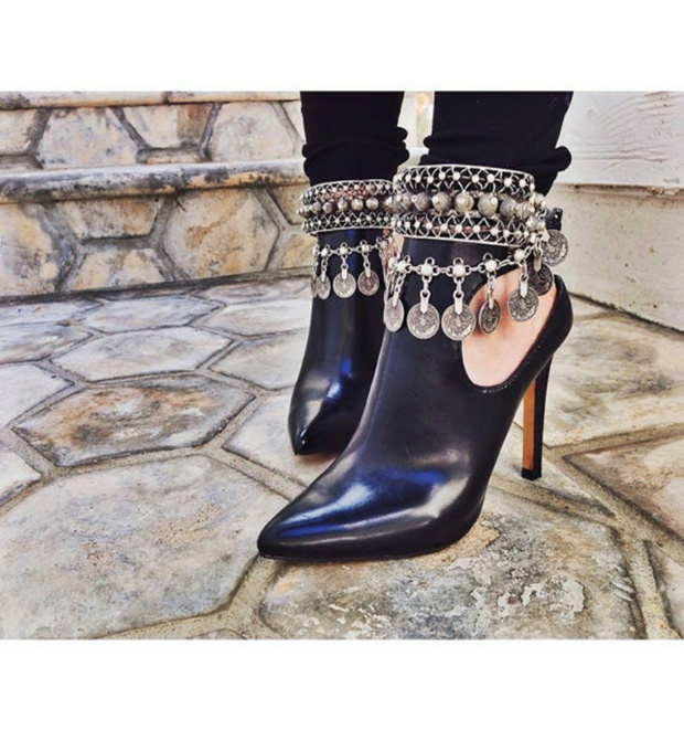 Edwin Hot Bãi biển Bohemian Phong cách cổ điển Khắc Tiền xu Quốc gia Vòng tay ngắn Vòng tay Trang sức vòng chân nam