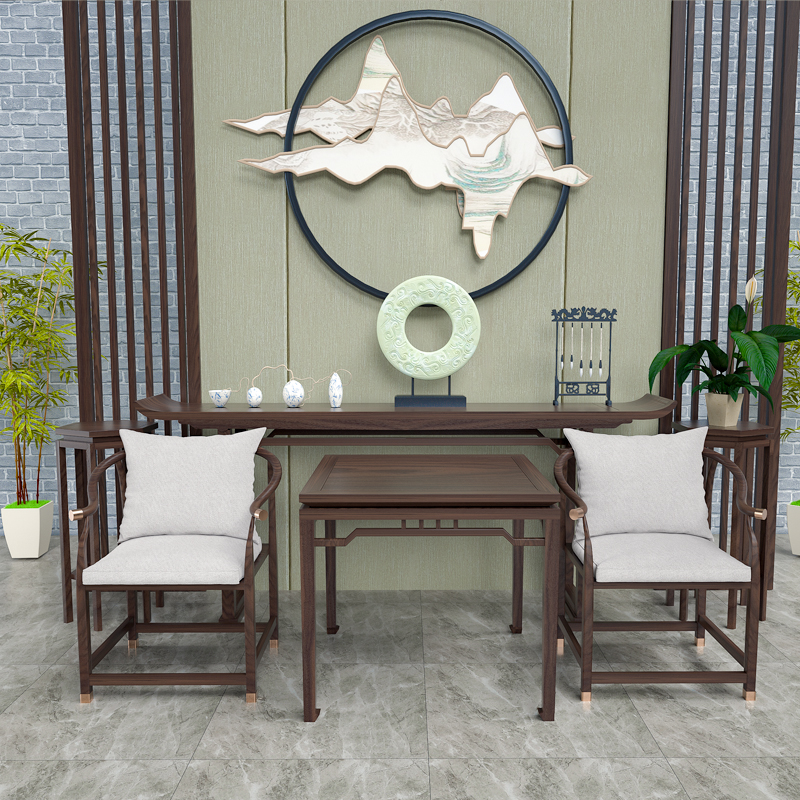 New Chinese rural middle hall six pieces of solid wood four pieces of sleeve Taipower chair Eight Immortals Table imitation ancient Buddha table for table bars case