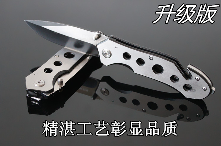 Mùa xuân thép gấp dao chính hãng gấp dao lặn dao Mỹ xà cạp saber ngoài trời tự vệ cắm trại Thụy Sĩ dao không thẳng kìm đa năng