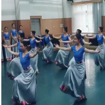Tibetan dance professional class teaching practice dance long dress Tibetan dance practice skirt Square dance large skirt