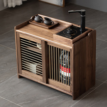 North American black walnut tea cabinet Nordic tea cabinet tea table boiling water rack tea room log custom low cabinet sideboard