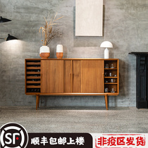 Wood Na Furniture Nordic Solid Wood Medieval Dining Side Cabinet Living Room Leaning Against Wall Teak Lockers Containing Multifunctional Cabinet Light Lavish